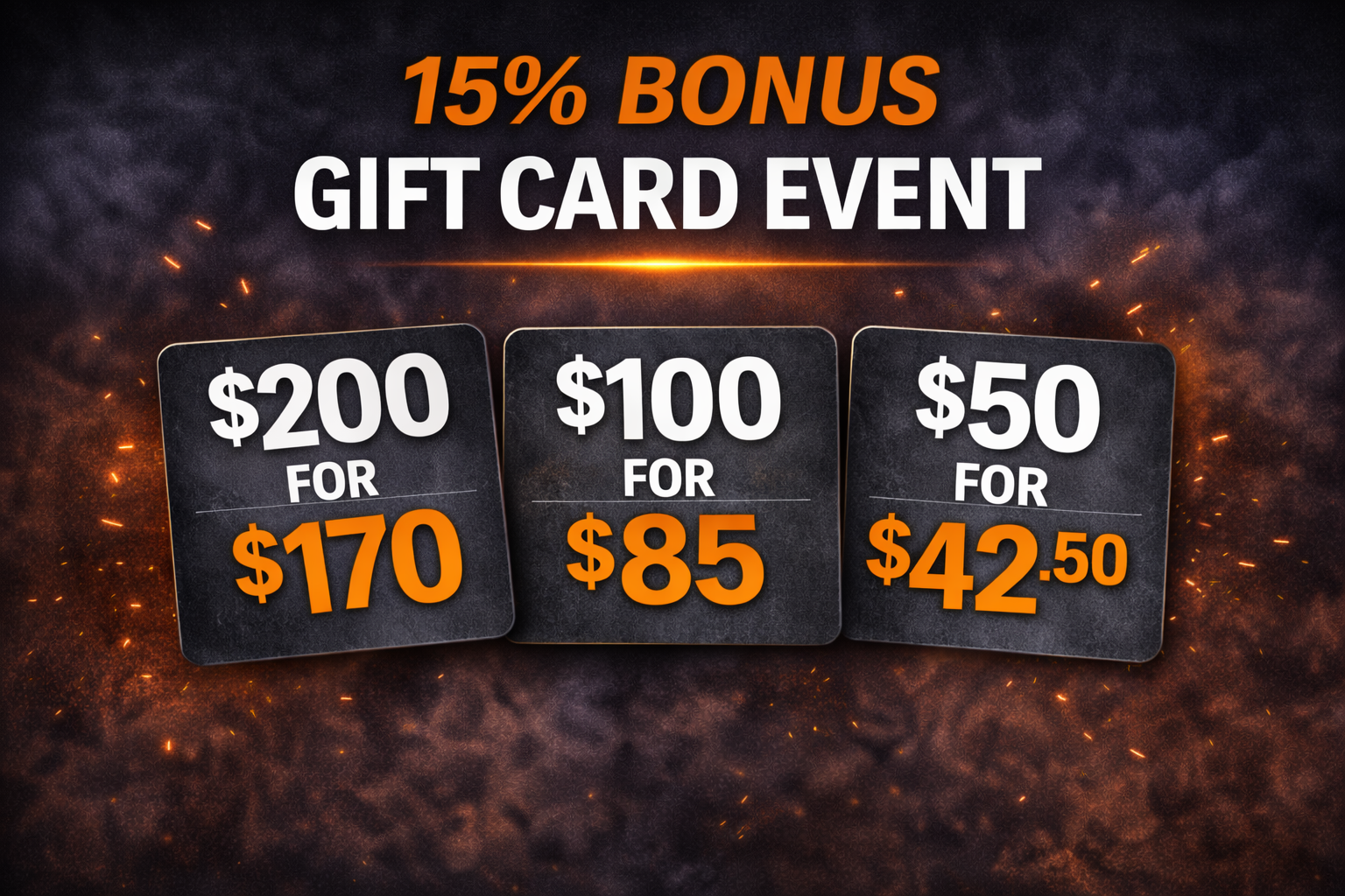 Bonus Gift Card Event